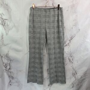 Anthropologie Pants Womens XS Black High Rise Boot Wide Flare Crop Houndstooth